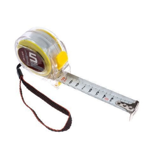 Рулетка Т3, прозрачный корпус из ABS-пластика, трехслойное покрытие ленты, 5мх25мм,
