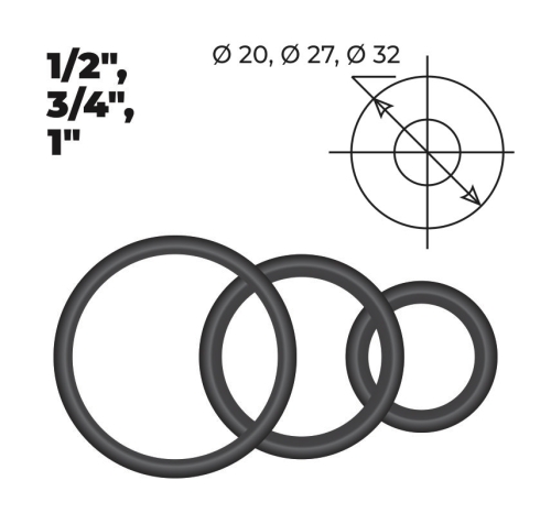 Набор рем. прокладок Сантехник №9 (кольца д/латунных резьбовых "американок" 1/2"-2 ")
