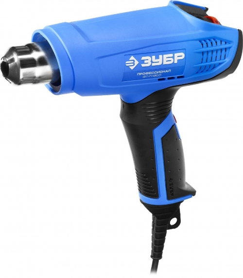 Фен технический (строительный), ЗУБР Профессионал ФТ-П1800 К, керамич изолят, электр регул темп-ры,