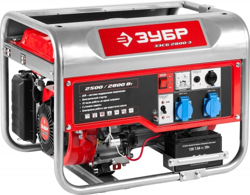 Бензиновый генератор с электростартером, 2800 Вт, ЗУБР