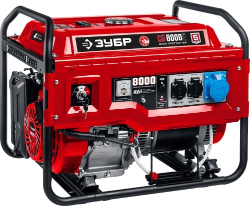 СБ-8000Е бензиновый генератор с электростартером, 8000 Вт, ЗУБР