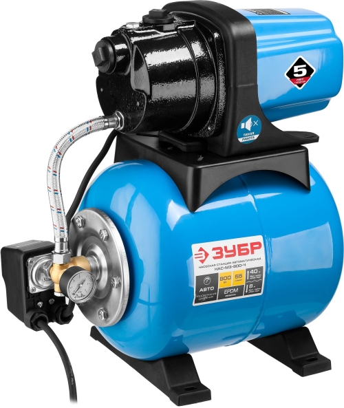 Станция насосная ЗУБР "Мастер" М3 автоматическая, 800 Вт, пропускная способность 55 л/мин, напор 40