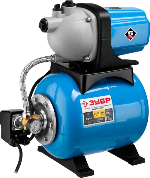 Станция насосная ЗУБР "Мастер" М3 автоматическая, 800 Вт, пропускная способность 55 л/мин, напор 40
