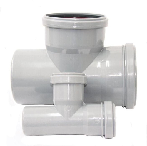 Тройник 40х40мм 90* для внутренней канализации (цвет: серый)