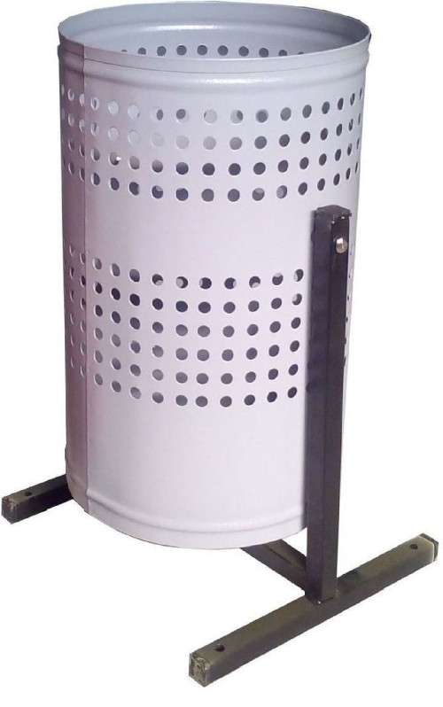 Урна 21л Уралочка перфорированная (светло-серая шагрень) RAL 7035