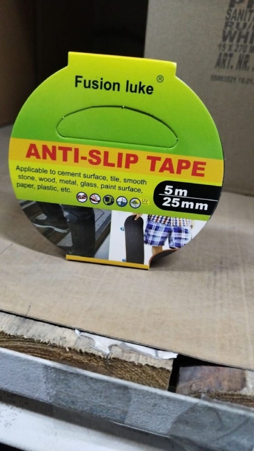 Лента клейкая абразивная противоскользящая, черная 25мм x 5м