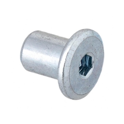 Гайка-втулка плоск. М6х12 белый цинк (уп. 4 шт)*