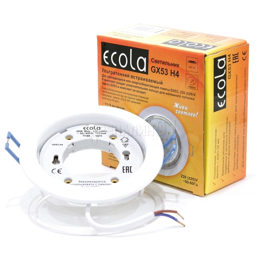 Светильник встраиваемый GX53 Ecola Н4