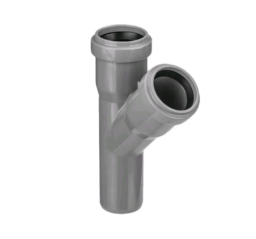 Тройник 50х40мм 45* для внутренней канализации (цвет: серый)