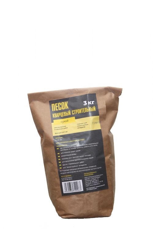 Песок кварцевый строительный (3 кг)