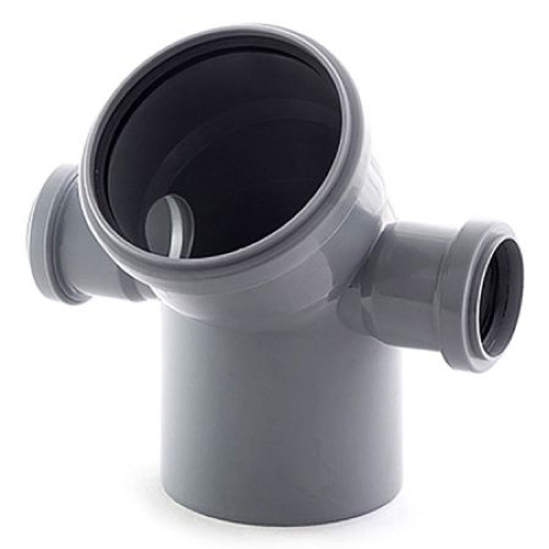Отвод 110/45 с выходом 50 ПРАВЫЙ+ЛЕВЫЙ (серый)