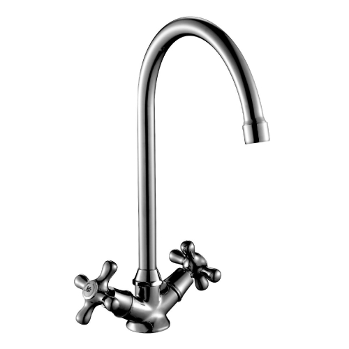 Смеситель Rossinka д/кухни H02-72 поворотный высокий излив хром L-260**