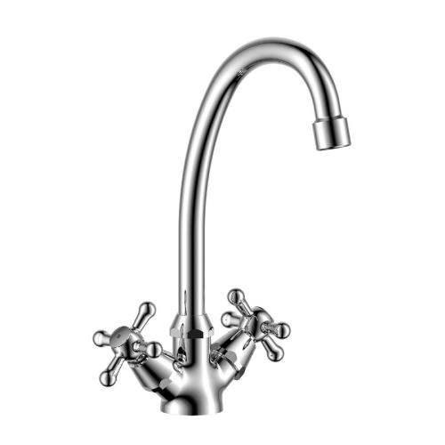 Смеситель Rossinka д/кухни Y02-71U двуручный поворотный излив, хром L-260**