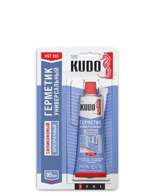 Герметик KUDO KST-100 силиконовый универсальный бесцветный 85 мл (1уп 24шт)*