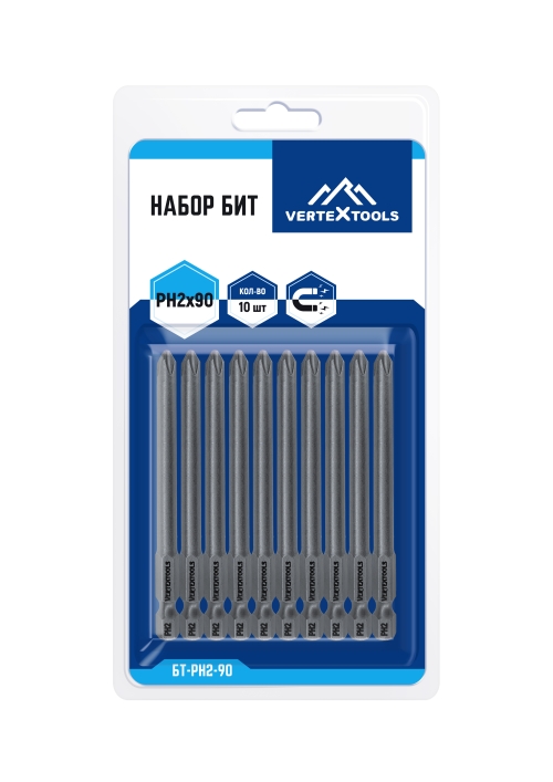 Бита PH 2*90 мм VERTEXTOOLS (10шт)