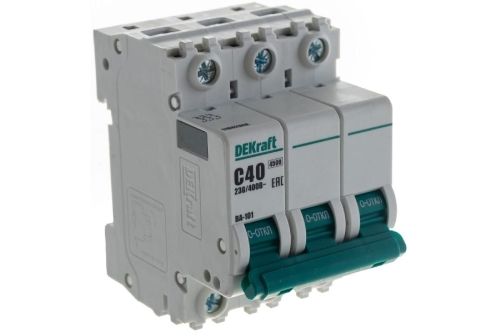 Автоматический выкл. ВА-101, 3Р 40А хар-ка C 4,5кА DEKraft