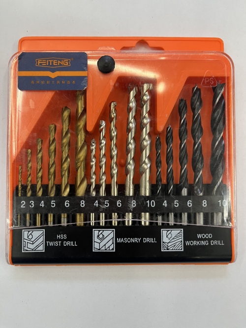 Набор сверел по металлу, дереву, бетону 16 предметов