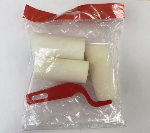 Валик поролоновый мини 100мм с рукояткой + 2 шубки