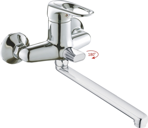 Смеситель Haiba д/ванны HB2204 однорычажный, длин.излив -35 см, Латунь**