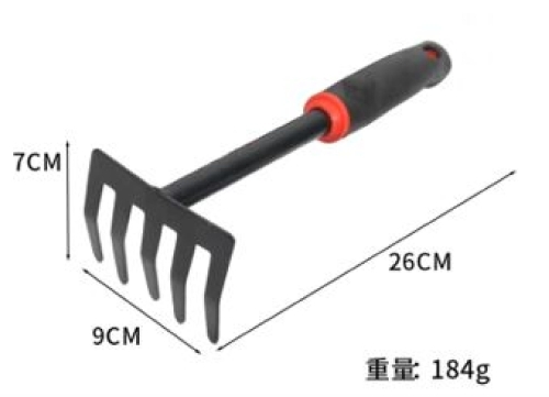 Грабли 5 зубьев, двухкомпонентная рукоятка