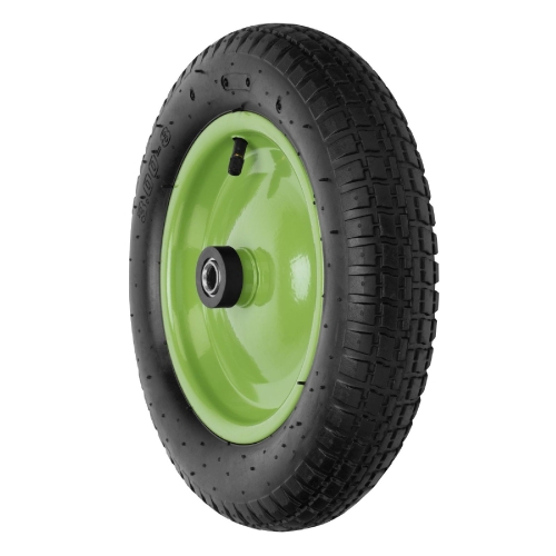 Колесо пневматическое 340/90/16 мм с подшипником (черно-зеленое)