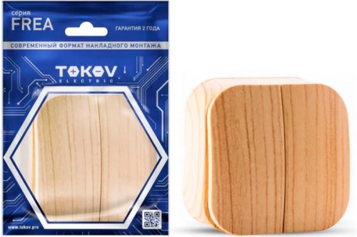 Выключатель ОУ 2кл. 10А, сосна