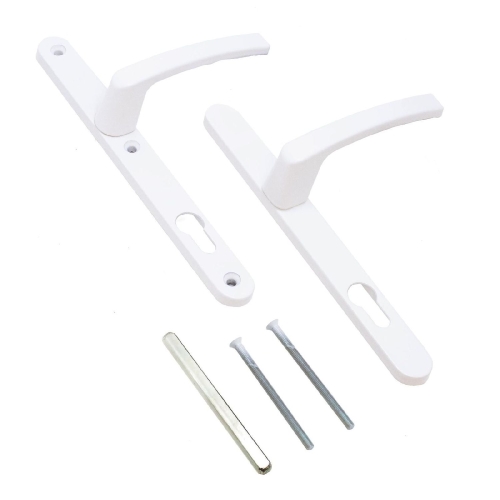 Комплект ручек ЛДМ АГН-92.25.67-75 с пруж. м/о 92 "под пальчик" для узкопроф. RAL 9016 белый