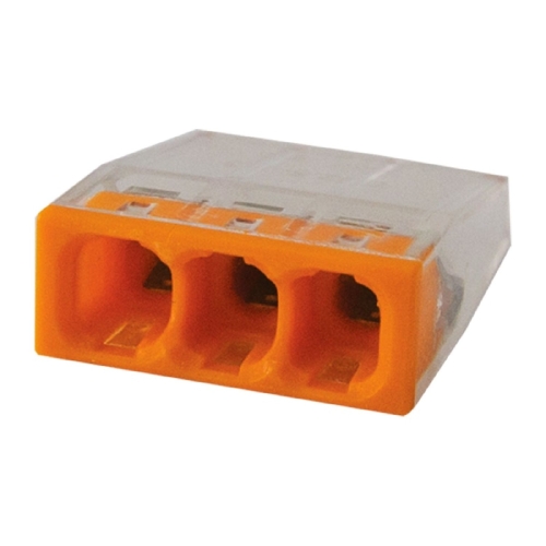 Клемма строительно-монтажная СМК 2273-243 3х(0,5-2,5мм2) с пастой 3 поста (100 шт)