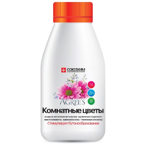 Удобрение Agree's Цветы комнатные 0,25л(увелич интенсивность и продолжительн цветения) (Круглый год)