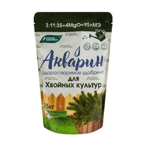 Удобрение БХЗ Акварин "Для хвойных культур" 0,5кг(стимулир рост ,против пожелт хвои),(Весна-Лето)**