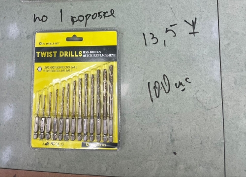 Набор сверел по металлу 13 предметов с шестигранным хвостовиком