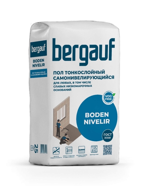 Самонивелирующийся пол для низкомарочных оснований Бергауф Боден Нивелир (25 кг)