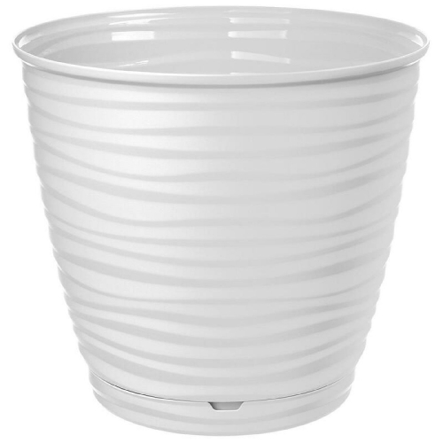 Горшок Saffron 9,1л белый с поддоном
