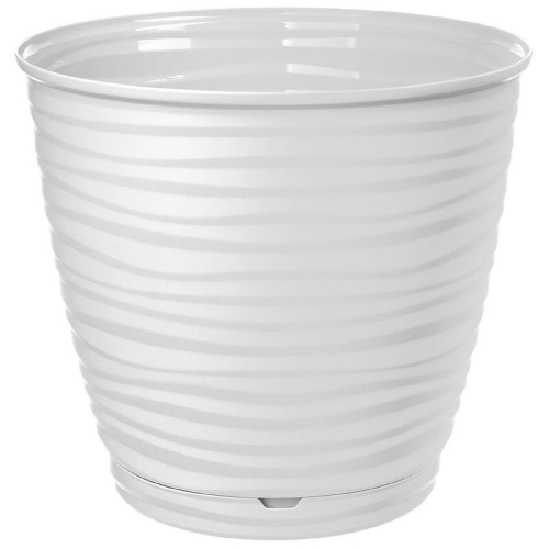 Горшок Saffron 9,1л белый с поддоном