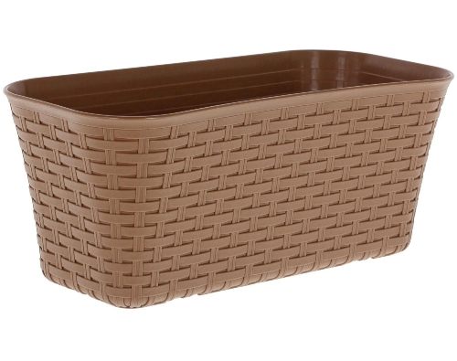 Балконный ящик 400мм РОТАНГ бежевый ротанг (уп.10)