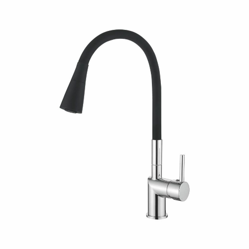Смеситель Vadoom д/кухни V847847-2 с силиконовым изливом, черн.+хром