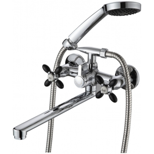 Смеситель АММОRЕ д/ванны A4683-1, излив 300мм, чёрный/хром