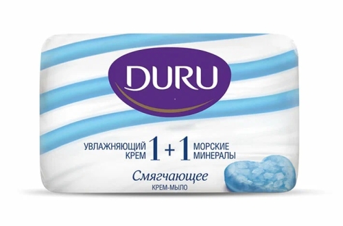 Мыло тверд. DURU Cream+Морские минералы 1+1 80 г.