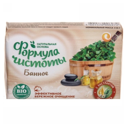 Мыло тверд. ЕЖК "Банное" 150 г. закрытое Формула чистоты