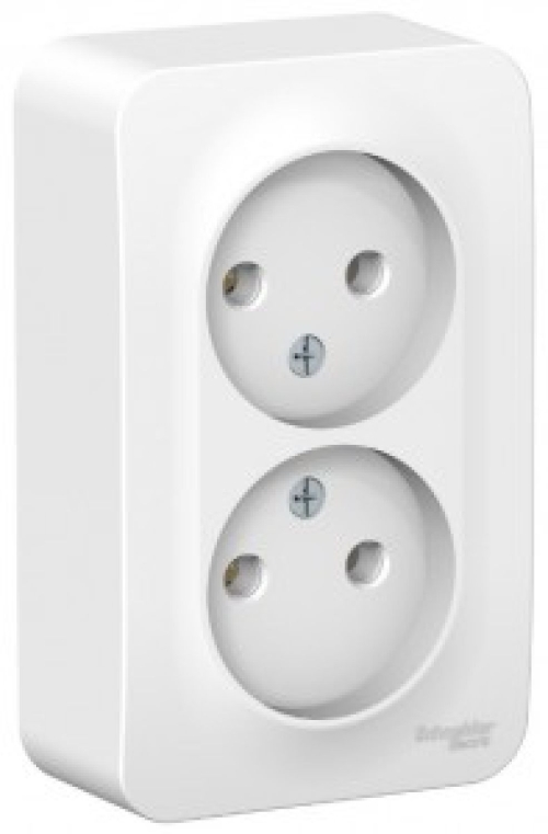 Розетка ОУ двойная б/з , белый Systeme Electric BLANCA