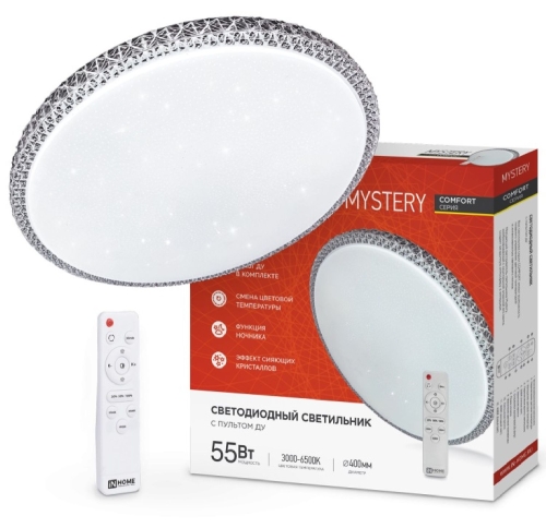 Св-к св/д COMFORT MYSTERY 55Вт 230В 3000-6500К 4400лм 400х70мм с пультом ДУ InHome
