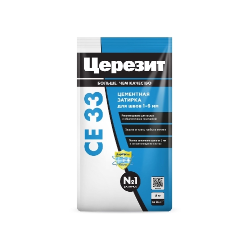 Затирка Церезит для швов СЕ33 белый №01 (5кг)